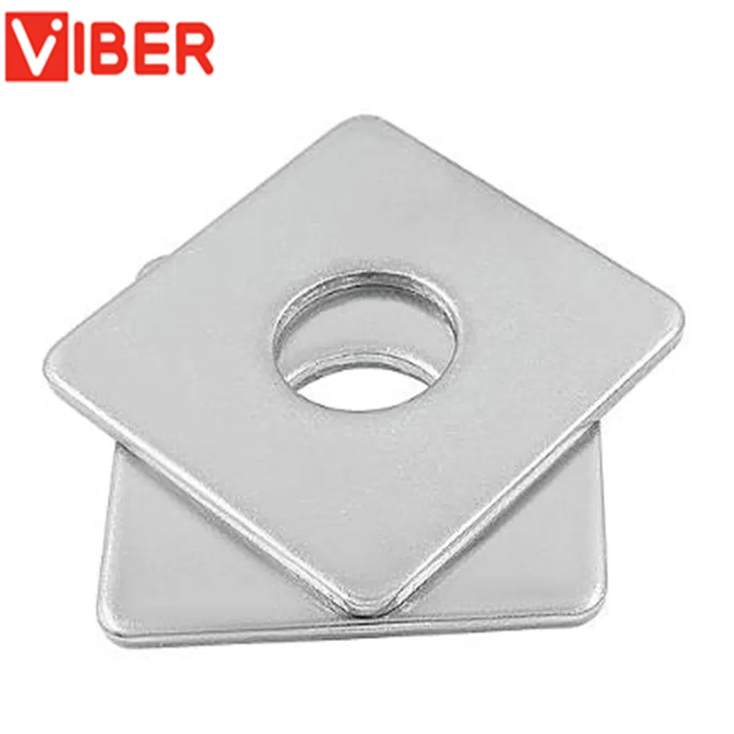 Square Washers Plate 3/8&quot; (ID) X1-5/8&quot;X1-5/8&quot; Electrogalvanized Steel Thickness 2.8mm Bearing Plate Square Strut Channel Washer