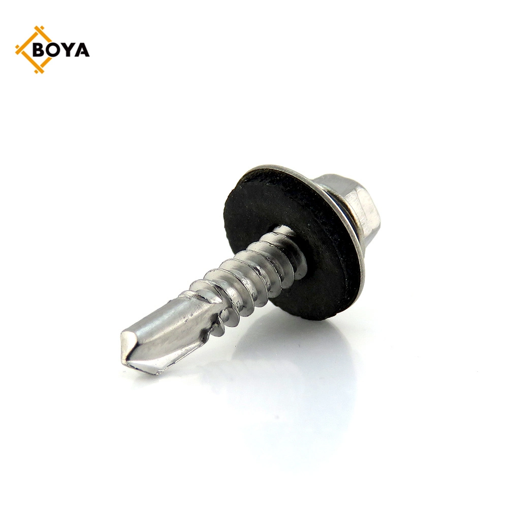 DIN7504K Self Drilling Screw Hex Head Black EPDM Washer