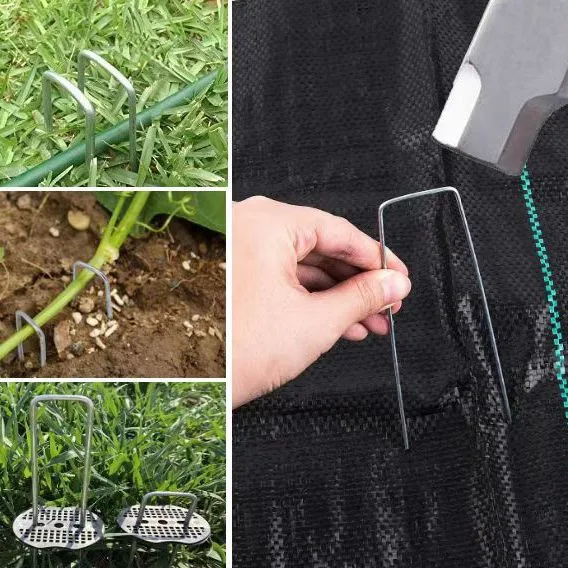 Durable Fixed Anti-Grass Cloth U-Shaped Ground Nail Three-Dimensional Mesh Lawn Steel U-Shaped Ground Turf Nail