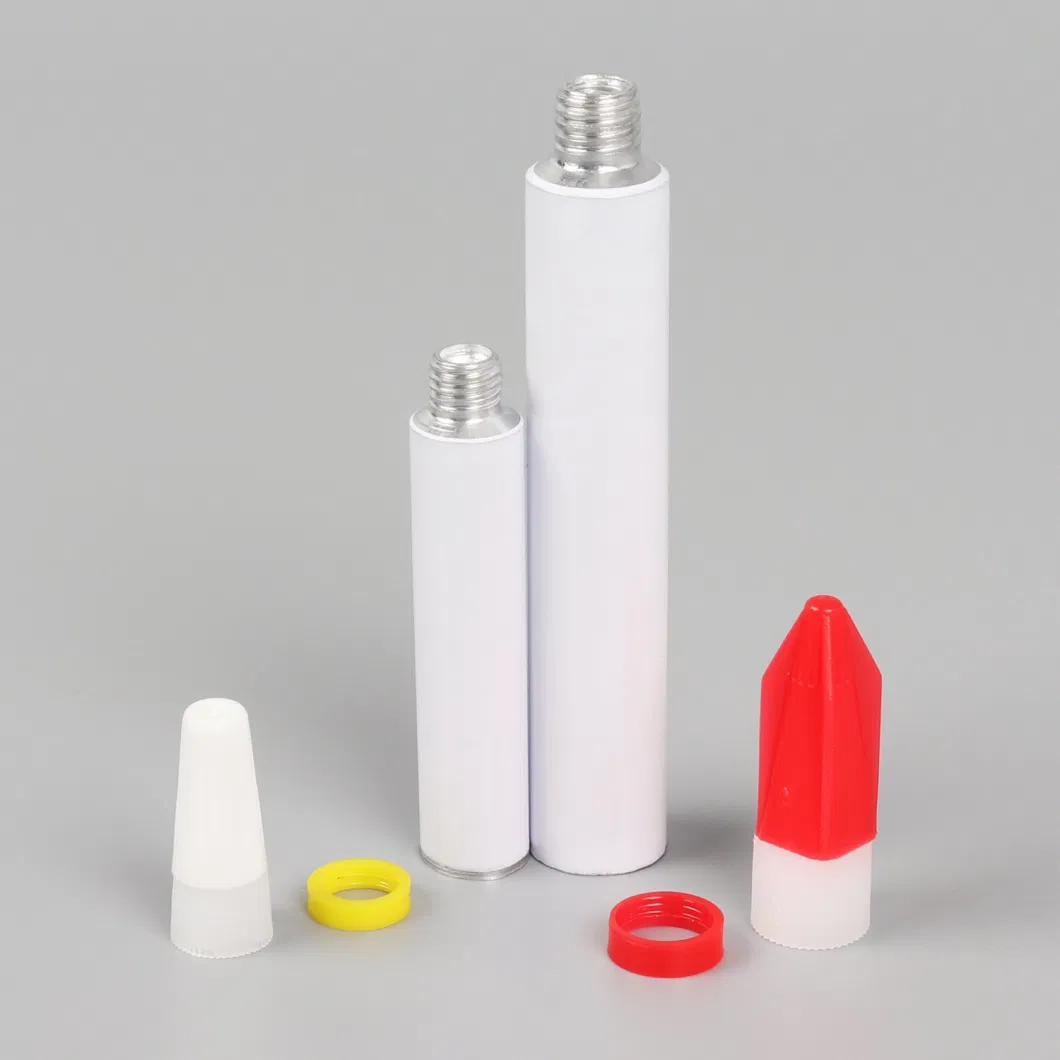 Small Once Time Glue Tube Package Aluminum Collapsible Tube Package for Automobile Adhesive/D13.5mm 5ml with Long Nozzle Cap