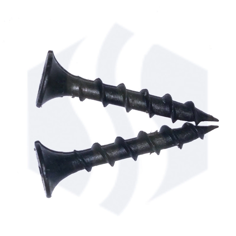 Factory Supplier Flat Bugle Head Drywall Screws Fine Coarse Thread Self Drilling Wood Screw Black Phosphate DIN 18182