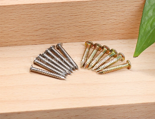 TGR/Tsingri Stainless Carbon Steel Yellow Zinc Plated Flat Head Spiral Shank Nails