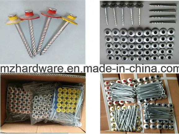 Electro Galvanized Assembled Screw Twisted Spiral Concave Roofing Nail