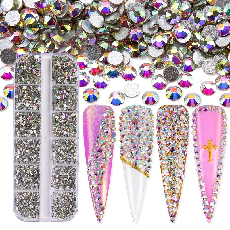 3600PCS Nail Decoration Rhinestones DIY Diamond Accessories Nail Box Art