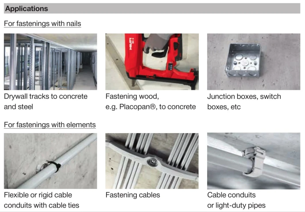 3.0 Shank Dia Steel Concrete Bx3 Nails Compatible with Hilti Bx3 Gun Nailer