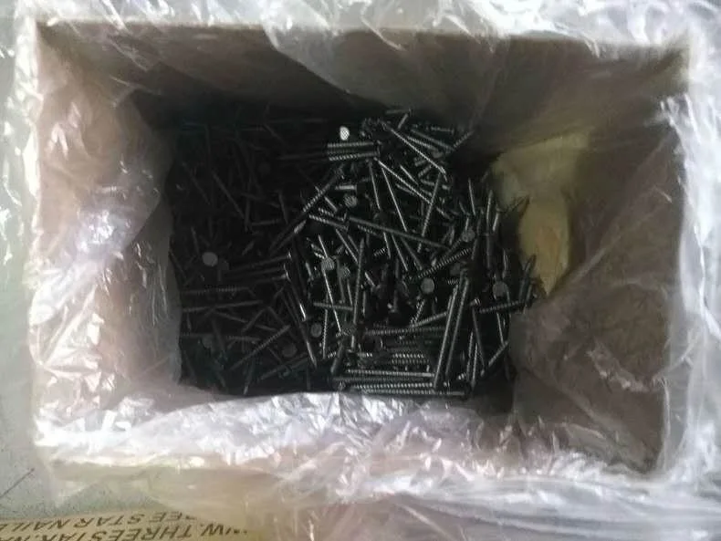 Black Ring Shank Roofing Nail 3.5X50mm Iron Nails 5kg Per Carton for Nigeria Market