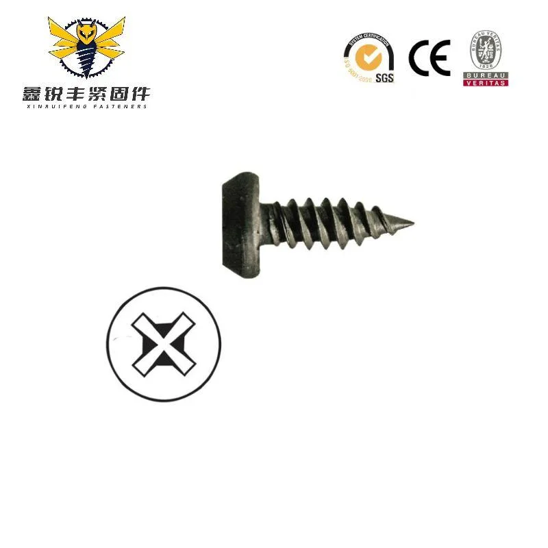 #7-16 X 7/16&quot; Phillips Pan Head #2 Drive Size Fine Thread Black Phosphate Sharp Point Drywall Screw