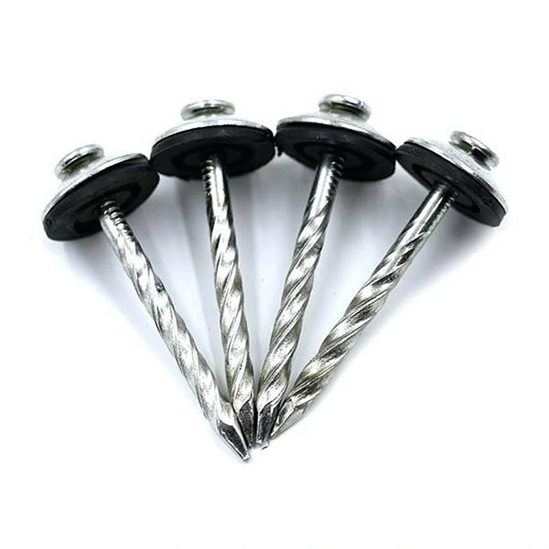 Factory Galvanized Twist Shank Roofing Nails Umbrella Head Nail Roofing Nails with Rubber Washer