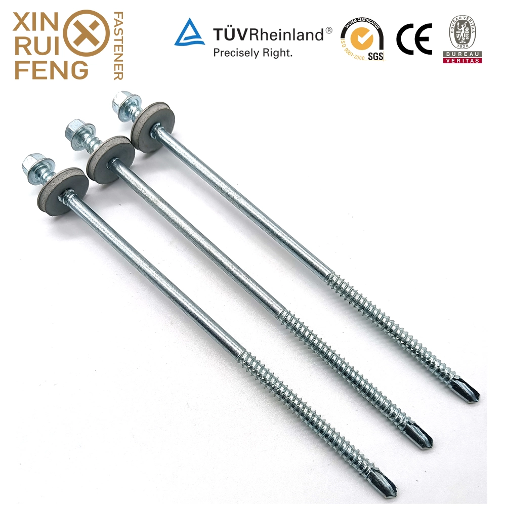 Xinruifang Fasteners 304 (A2) A4 Stainless Steel Bimetal Bi-Metal Csk Pancake Hex Washer Head Timber Stitching Tek Self Tapping Drilling Screws