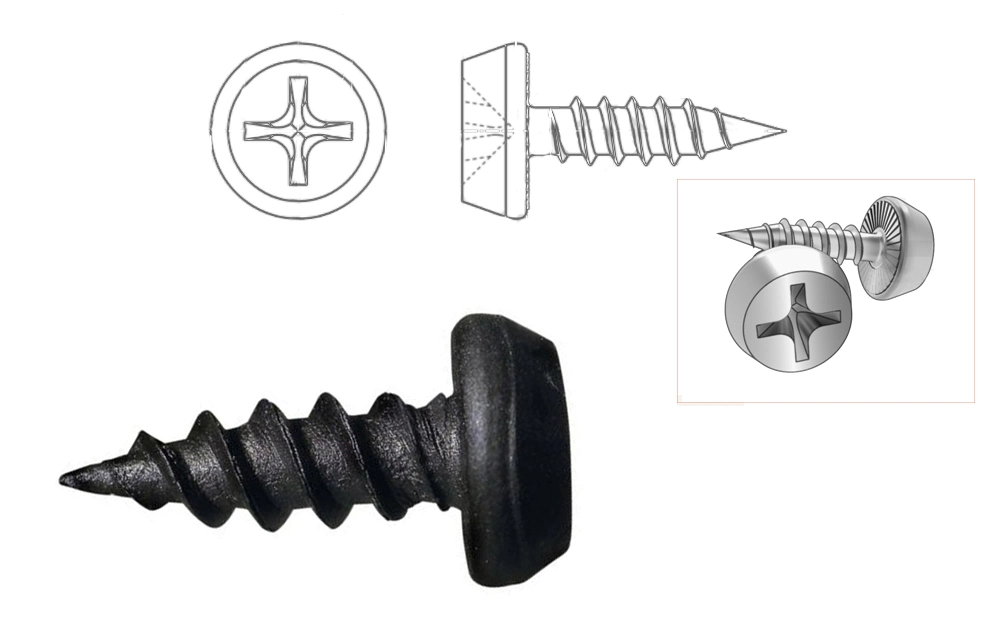 #2 Pan Head with Serrations Self Tapping Black Phosphated Zinc Plaede Drywall Screw/ Framing Nails