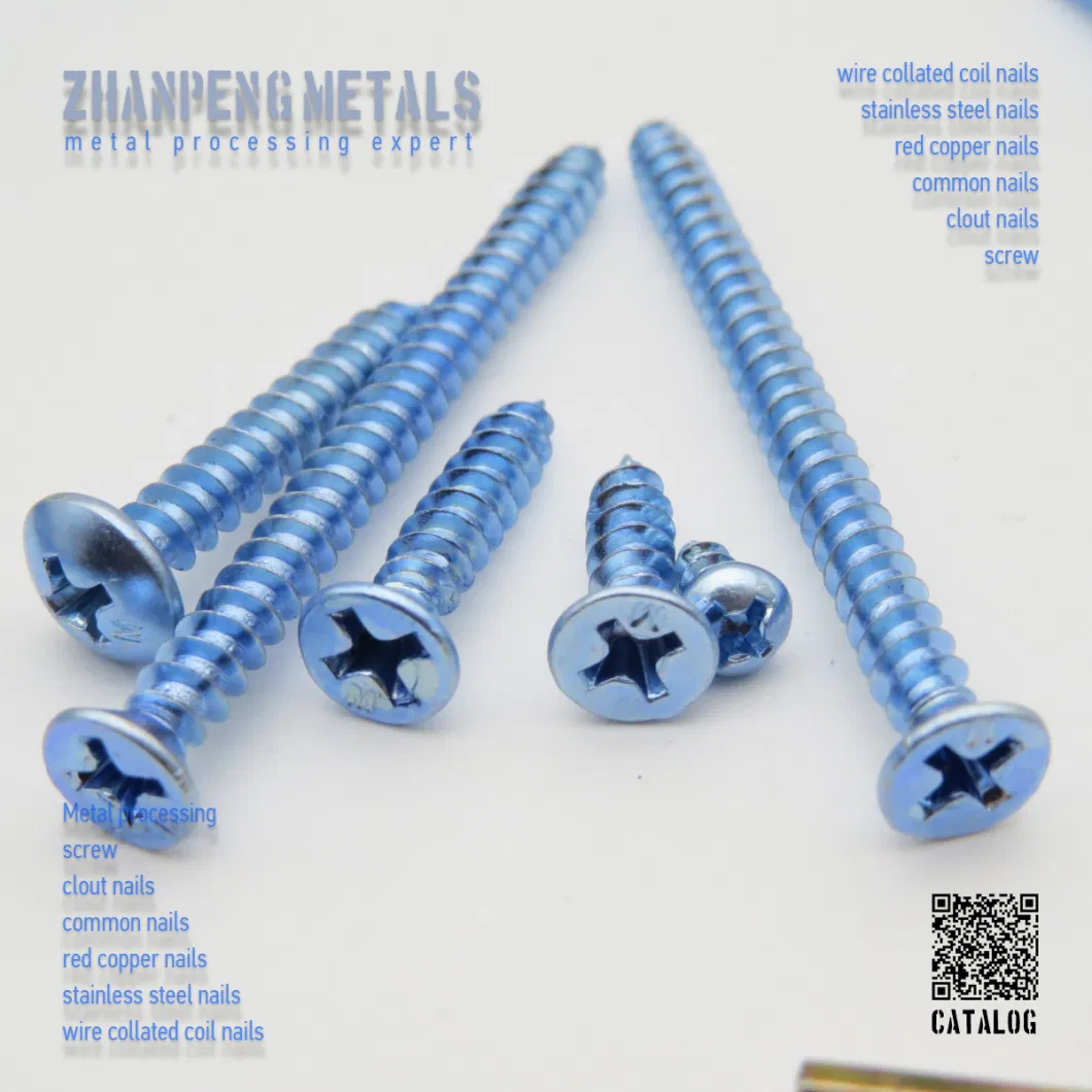 Wholesale Yellow Zinc Plated Carbon Steel Pozi Head Countersunk Chipboard Screw Nail