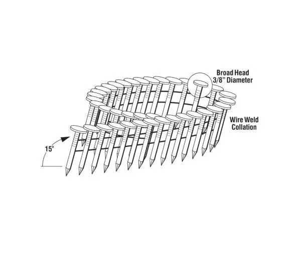 Building Material 1-1/2&quot; 120 Counts Smooth Shank Wire Collated Roofing Nails