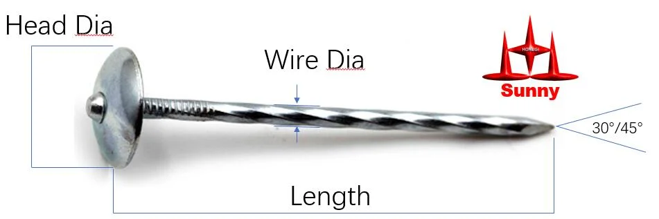 2&quot; X12, 2.5&quot; X10 Wholesale Framing Common Wire Competitive Zinc Roofing Nail with Umbrella Head for Construction