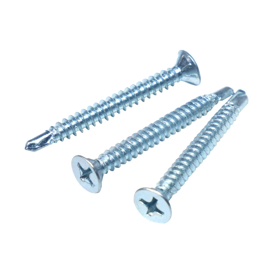 DIN7504 Fastening in Window or Door Frames Phillips Zinc Plated Countersunk Head Hylux Screws Self Drilling Tornillo Self Drilling Screw