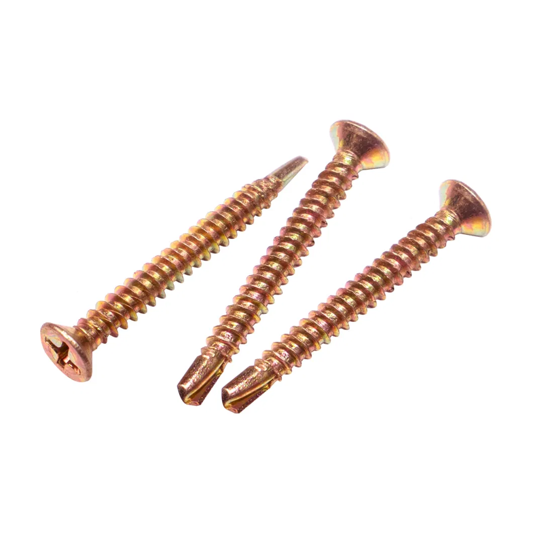 DIN7504 Fastening in Window or Door Frames Phillips Zinc Plated Countersunk Head Hylux Screws Self Drilling Tornillo Self Drilling Screw