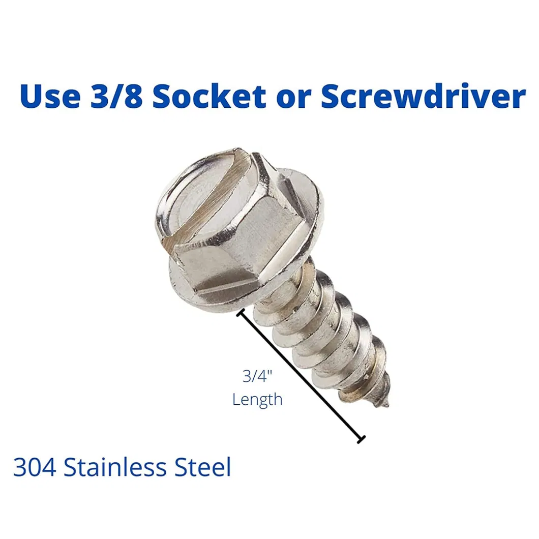 Slotted Drive Hex Head Concrete Screw Self Tapping Srcew