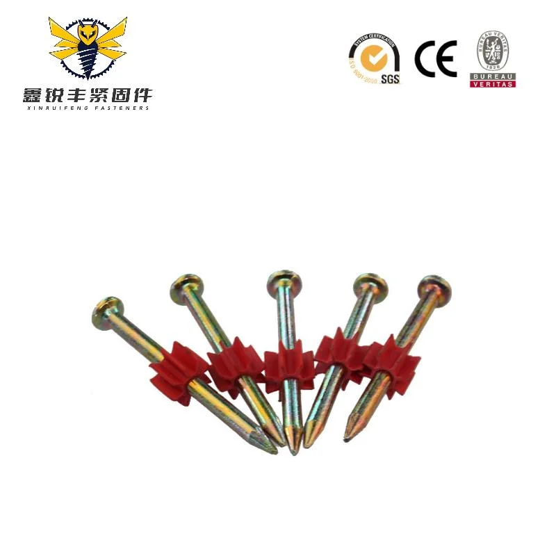 Hot Sale Pd Drive Pin Shooting Nail with Red Plastic Used for Actuated Fastening Tool Steel Nail Decoration Nail Shooting Nail