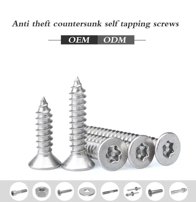 Stainless Steel Plum Flower Head Torx Security Self Tapping Screw Anti Theft Countersunk Self Tapping Screws