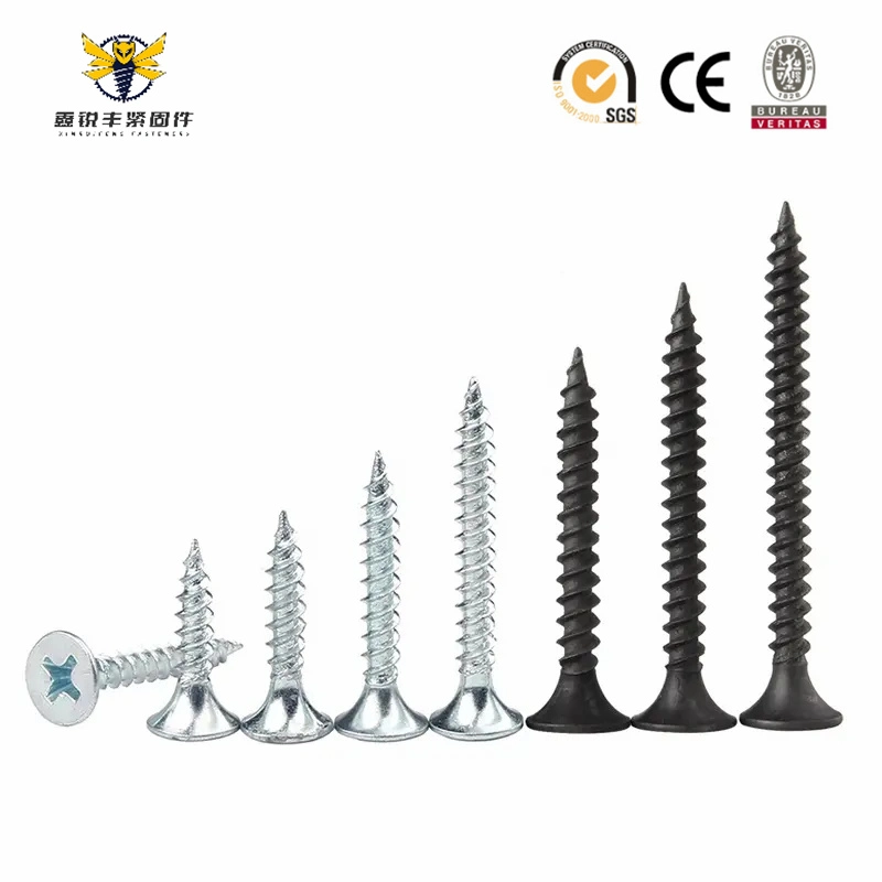 Black Gray Phosphate Self Tapping Horn Head Fine Thread Drywall Screw