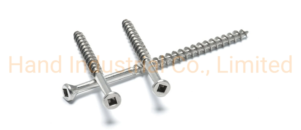 Stainless Steel 304 Type 17 #12 Square Socket Csk Head Wood Screw