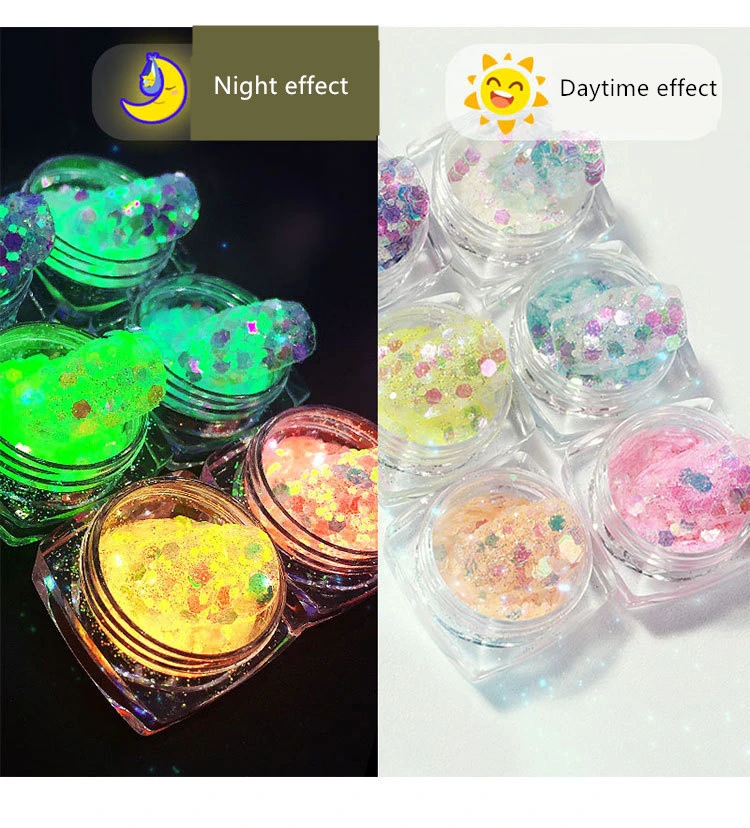 in 2022, The Internet Celebrity Explosion Style Luminous Sequins Nail Jewelry Korean Big Sequins Color Korean Style Flashing Nail Decoration