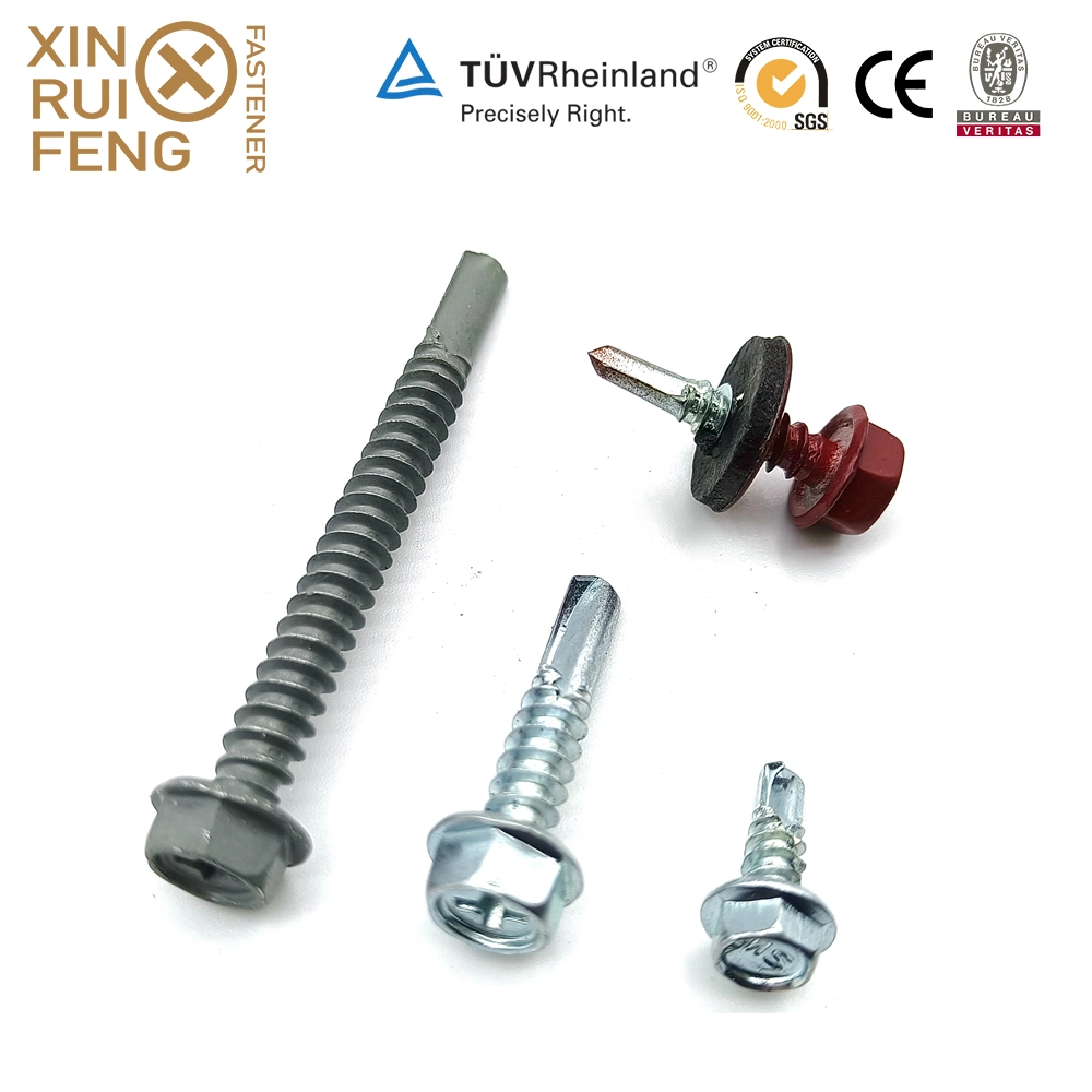 Xinruifeng Fasteners Epoxy Coated Hot Sale Timber Building Purlin Crest Roofing C3 C4 Ruspert Zinc Hex Washer Head Self Drilling Screws