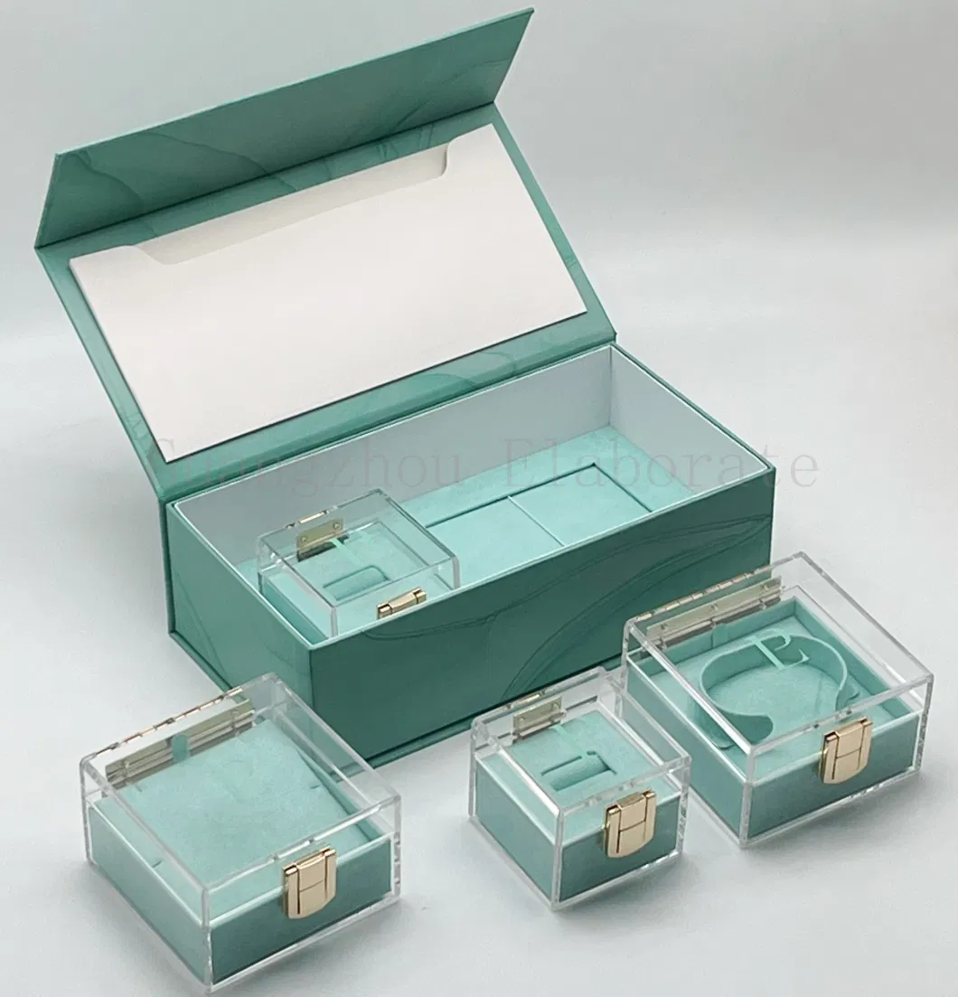 Acrylic Jewellery Set Box Transparent Package Ring Bracelet Pendent