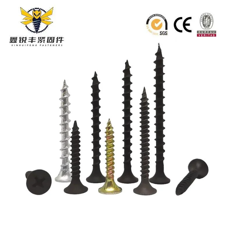 M3.5 Flat Head Self-Tapping Cross Drive Gray Phosphate Drywall Screw Bugle Head Wood Screw Gypsum Screw