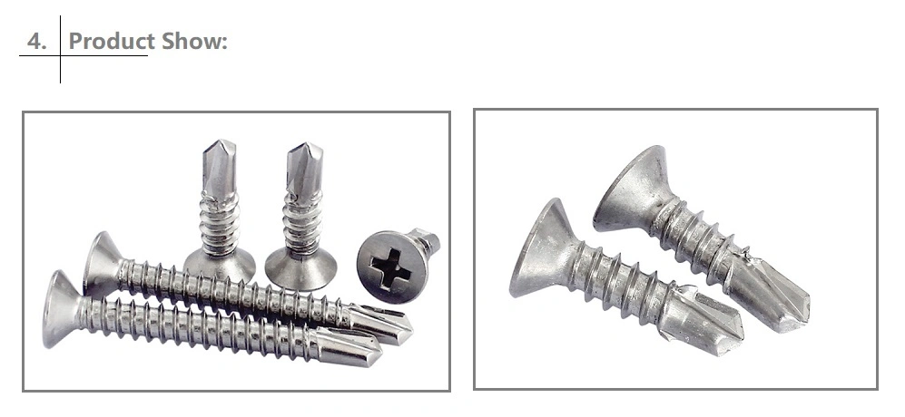 Furniture Hardware Blue White Zinc Plated Countersunk Cross Head Self Drilling Tapping Screw