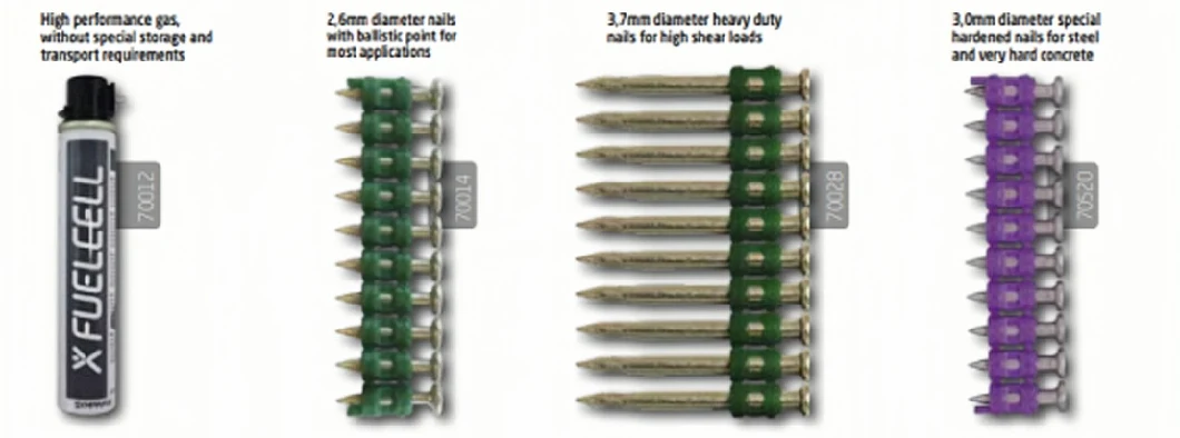 Plastic Collated Concrete Nails Steel Drive Gas Pins Shooting Nails