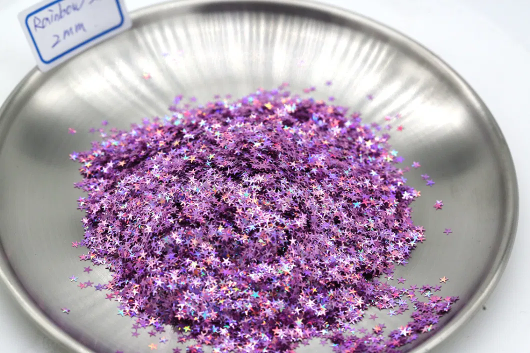 Holo Laser Five Pointed Star Chunky Glitter Flakes Metallic Luster Iridescent Sequins Glitter for Craft Nails Body and Eyes