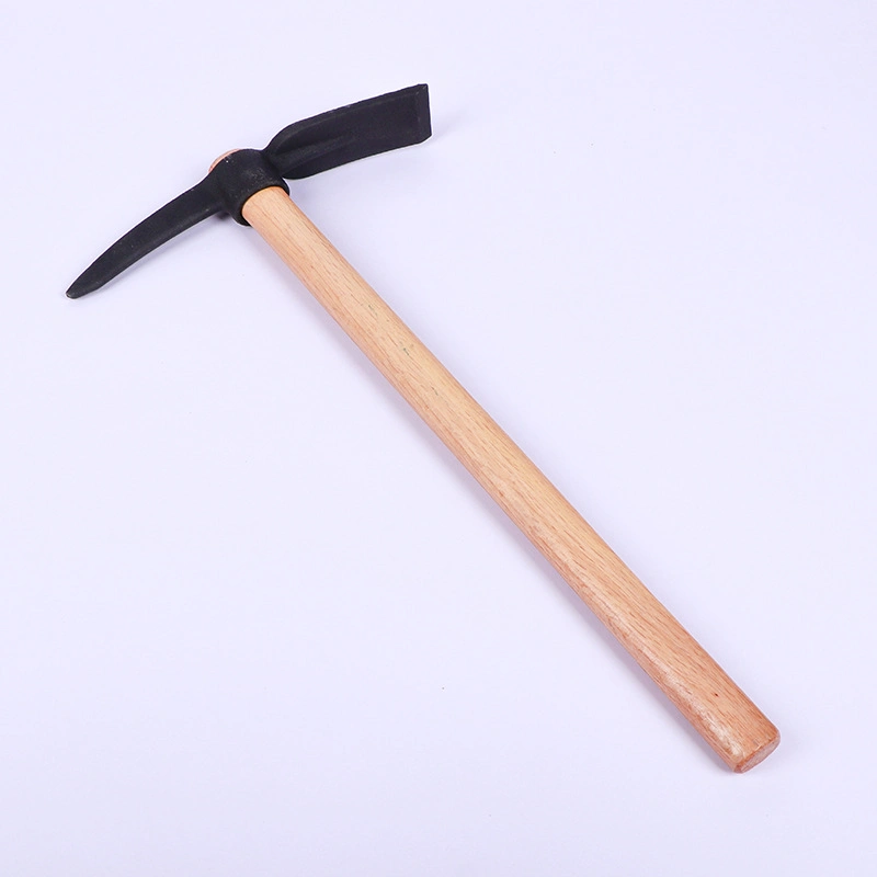 Field Garden Reclamation Wooden Handle Agricultural Pointed Cross Pickaxe Carbon Steel Small Hoe