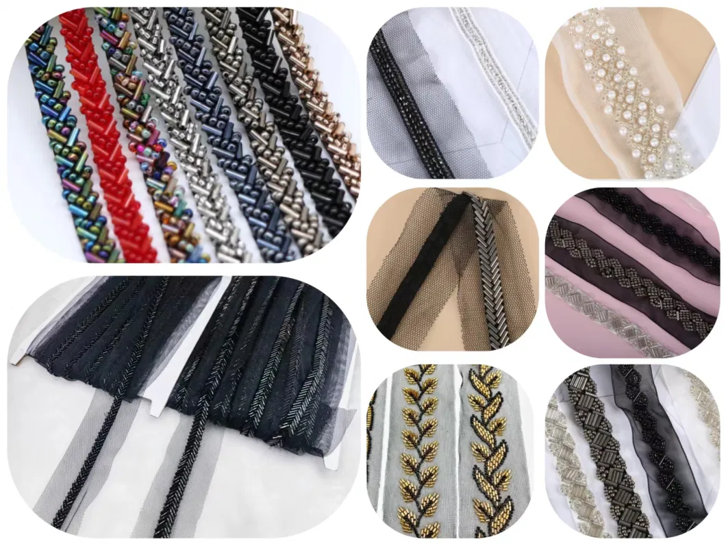 Tube Bead Pure Hand-Studded Beaded DIY Clothes Neckline Pocket Edging Lace Accessories