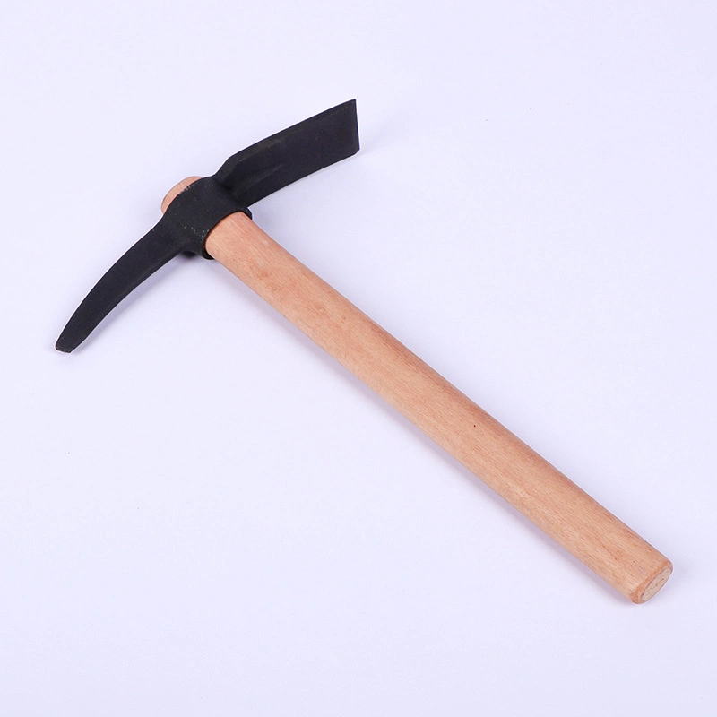 Field Garden Reclamation Wooden Handle Agricultural Pointed Cross Pickaxe Carbon Steel Small Hoe