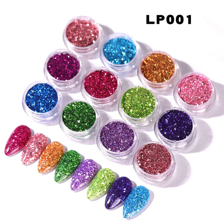 Nail Art Japanese Jewelry Glitter Sequins Laser Super Shiny Gradient to Do Nail Powder Loose Powder Net Red Explosion