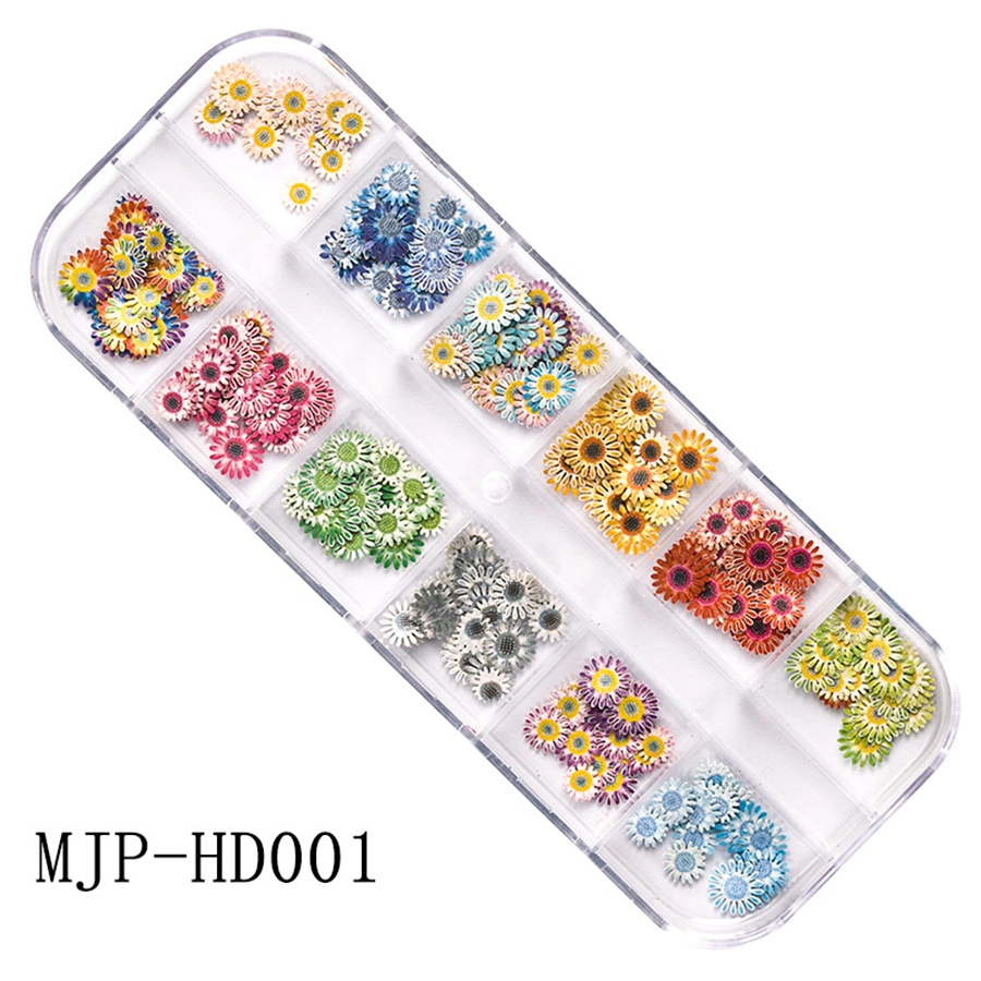 New Christmas Halloween Wood Pulp Strip Box Set Butterfly Flower Nail Jewelry 3D Nail Sequins