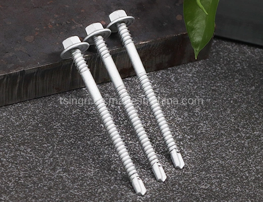 TGR/Tsingri SS316+SCM435 Bi Metal Ruspert Surface Hex Washer Double Thread Self Drilling Tapping Roofing Screws