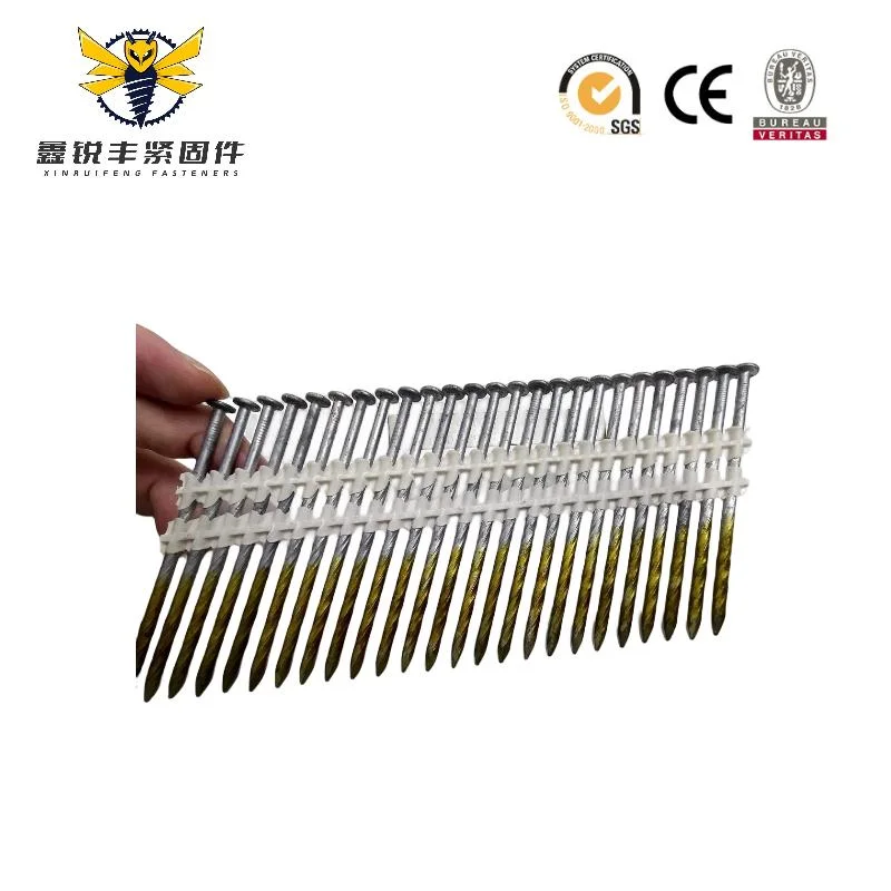 Plastic Strip Nails Diamond Point Screw Full Head Collation Nails