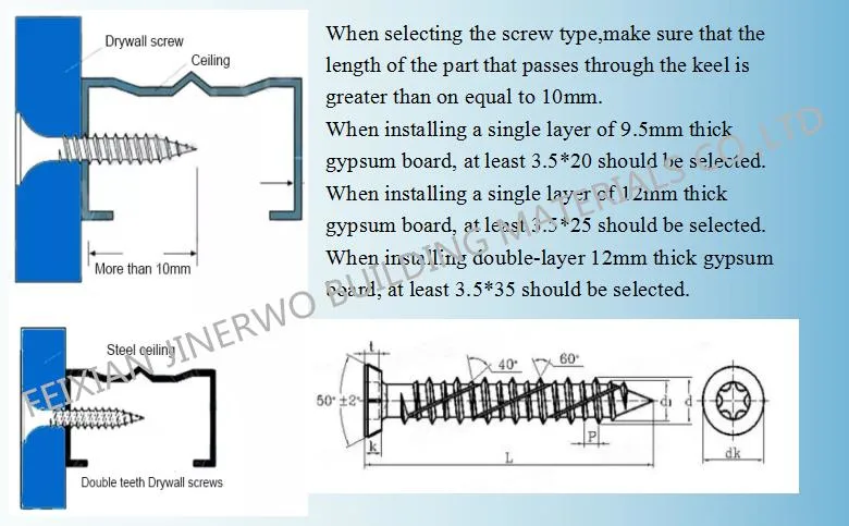 Gypsum Plasterboard Black Phosphate Bugle Head Sheetrock Drywall Screw for Gypsum Board