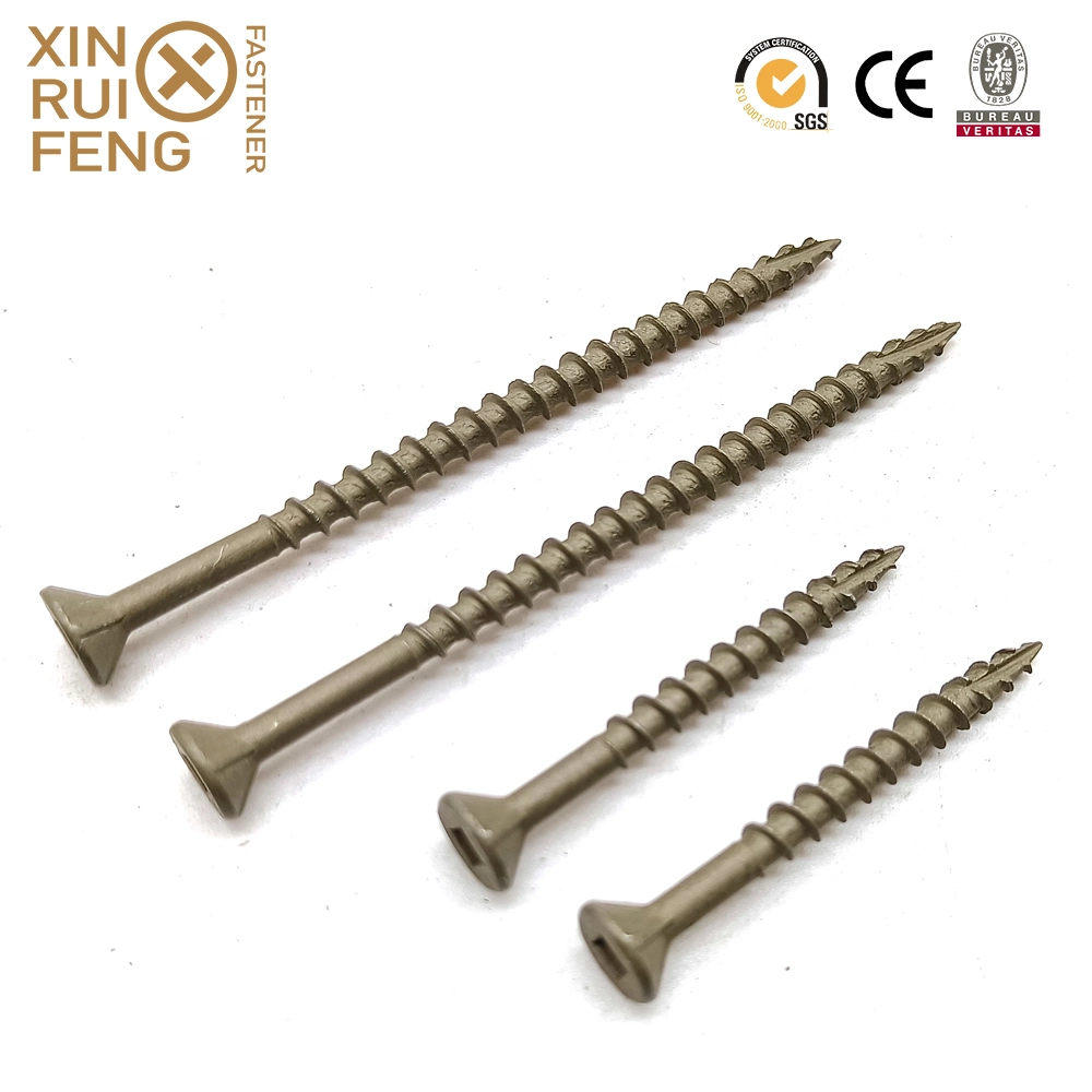 Xinruifeng Fasteners #8X1 1/2&quot; Square Drive Csk Head Saw Tooth Ruspert Wood Type 17 Point Construction Deck Screws