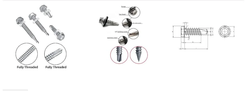 Hex Washer Head (HWH) Sheet Metal Screws Roof Self Drilling Metal Screws