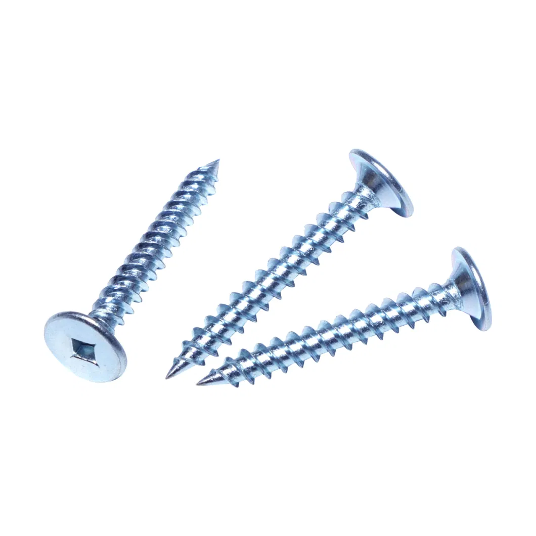 DIN7505 Roofing to Timber 4.8X100mm Pozi Recess Double Head Zinc Plated Fiberboard Screws Wood Screws MDF Screws Chipboard Screws