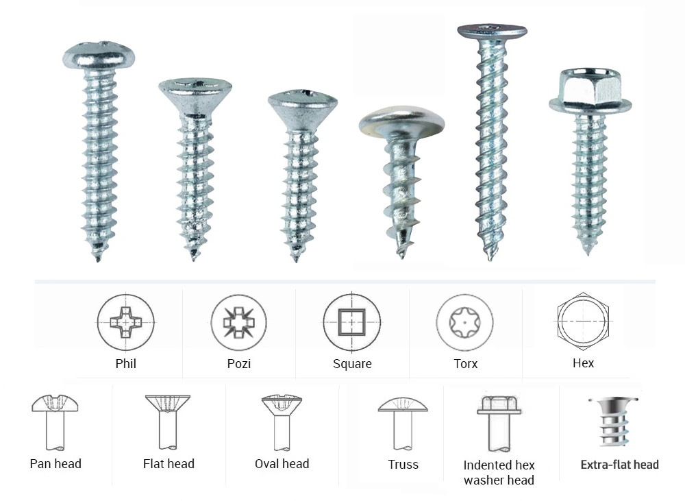 High Quality Zinc-Plated Steel Fasteners Hardware Self Tapping Metal Screw/Nail Made in China