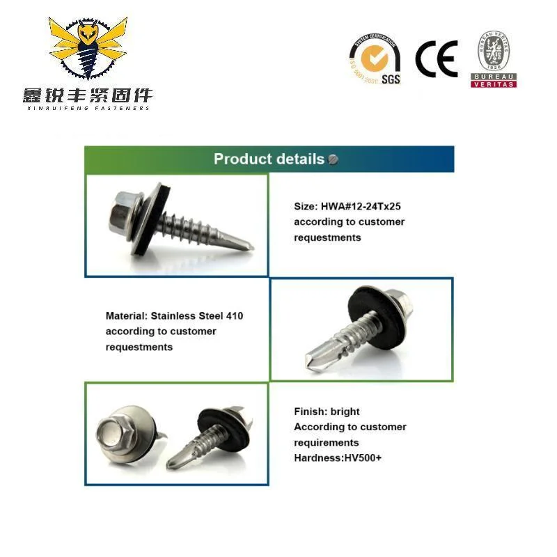 Hex Washer Head (HWH) Sheet Metal Screws Roof Self Drilling Metal Screws