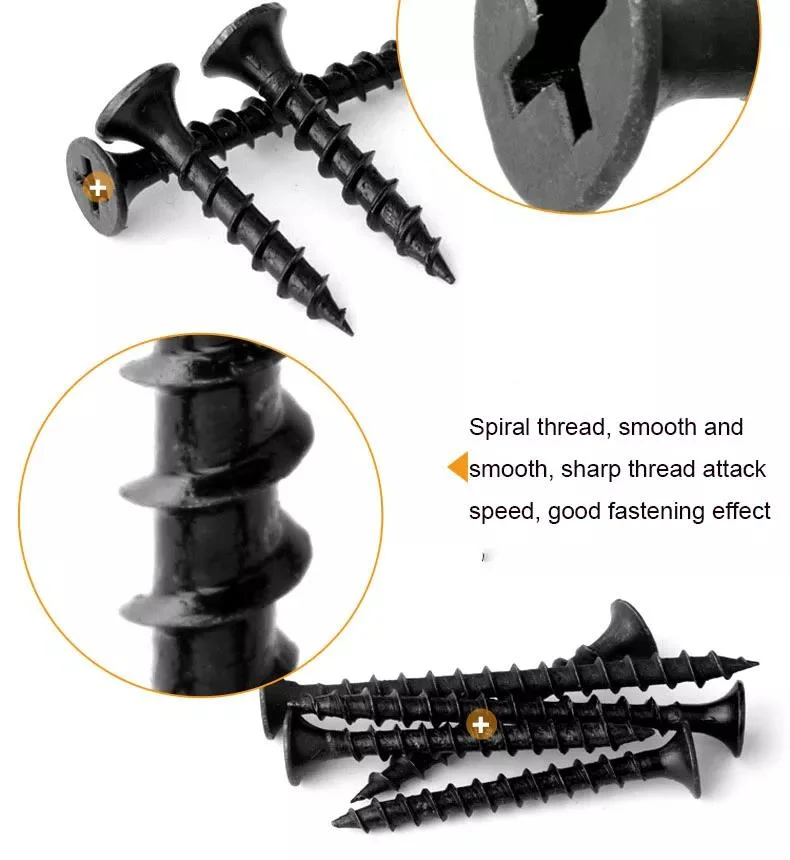 Black Drywall Screw Fine Thread or Coarse Thread Trumpet Head Drywall Screws