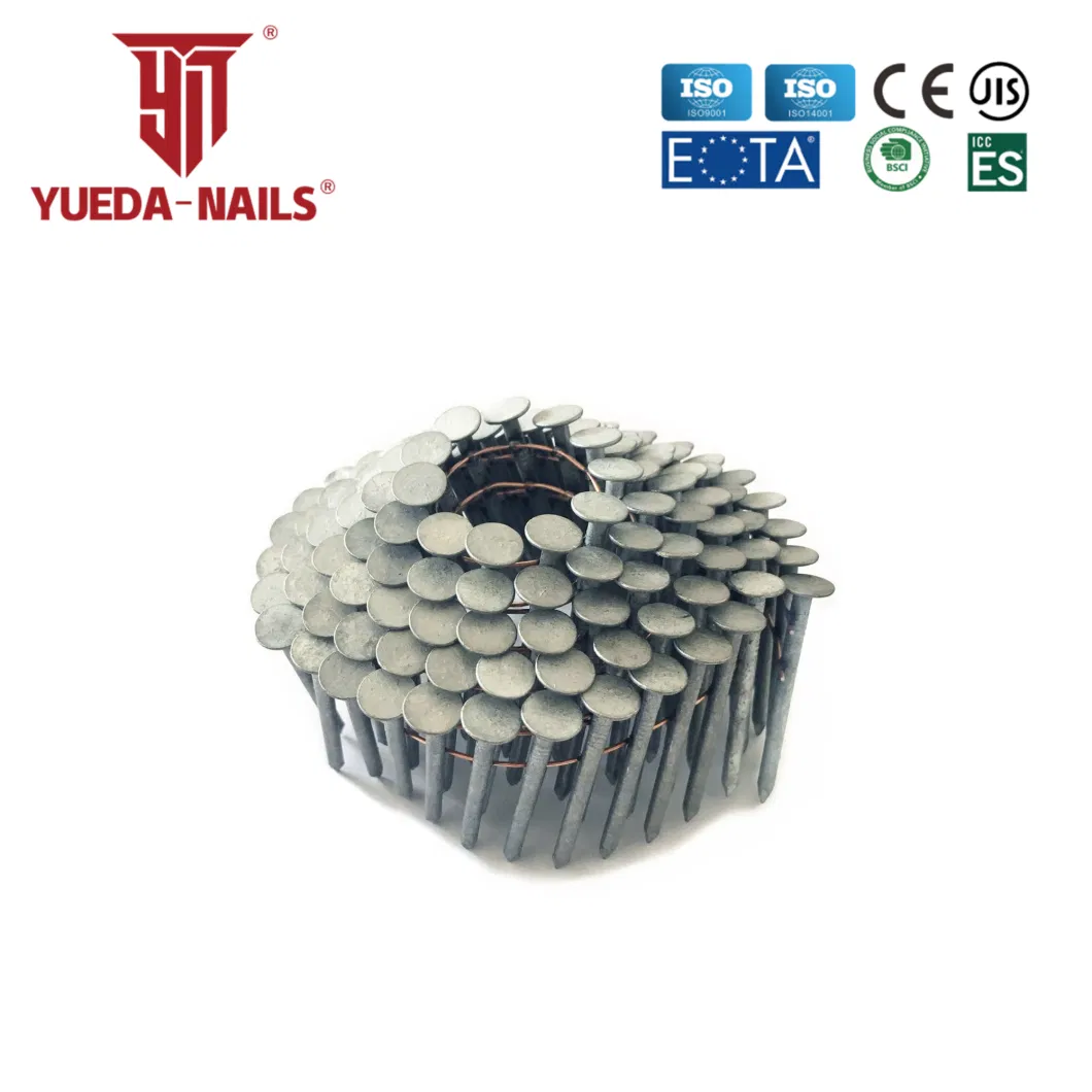 Shanghai Yueda 16 Degree 50/64/75/90/120mm Wire Coil Nails for Wooden Pallet