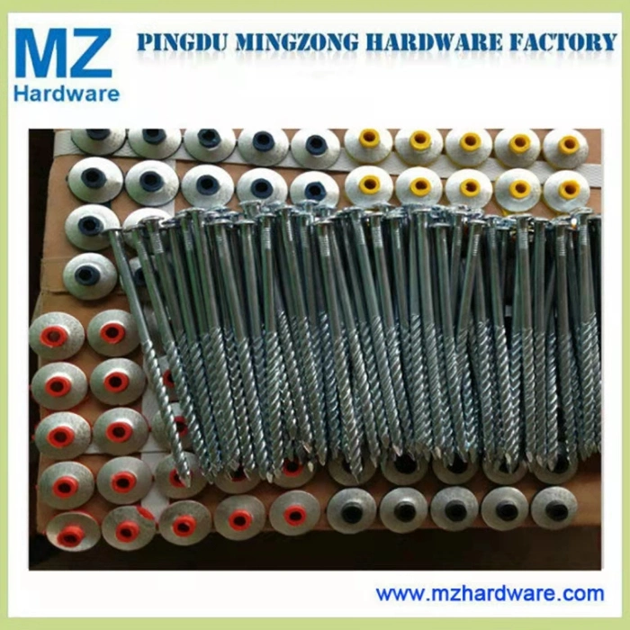 Factory Directly Sale Colorful Head Twisted Shank Twisted Roofing Nail