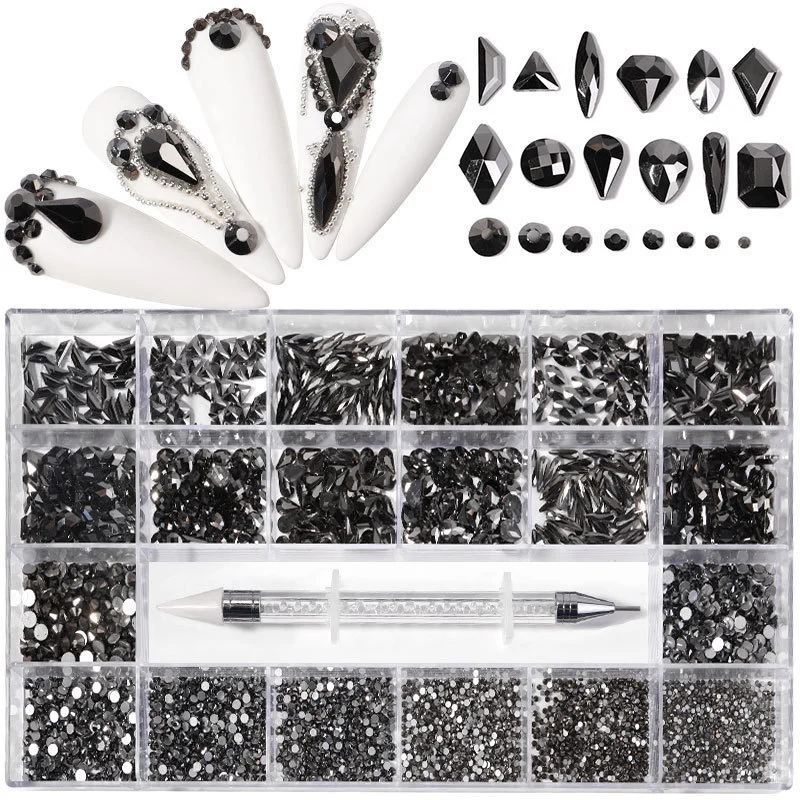 High Quality Nail Art Decoration Crystal Glitters Stone Shaped Rhinestone Nail