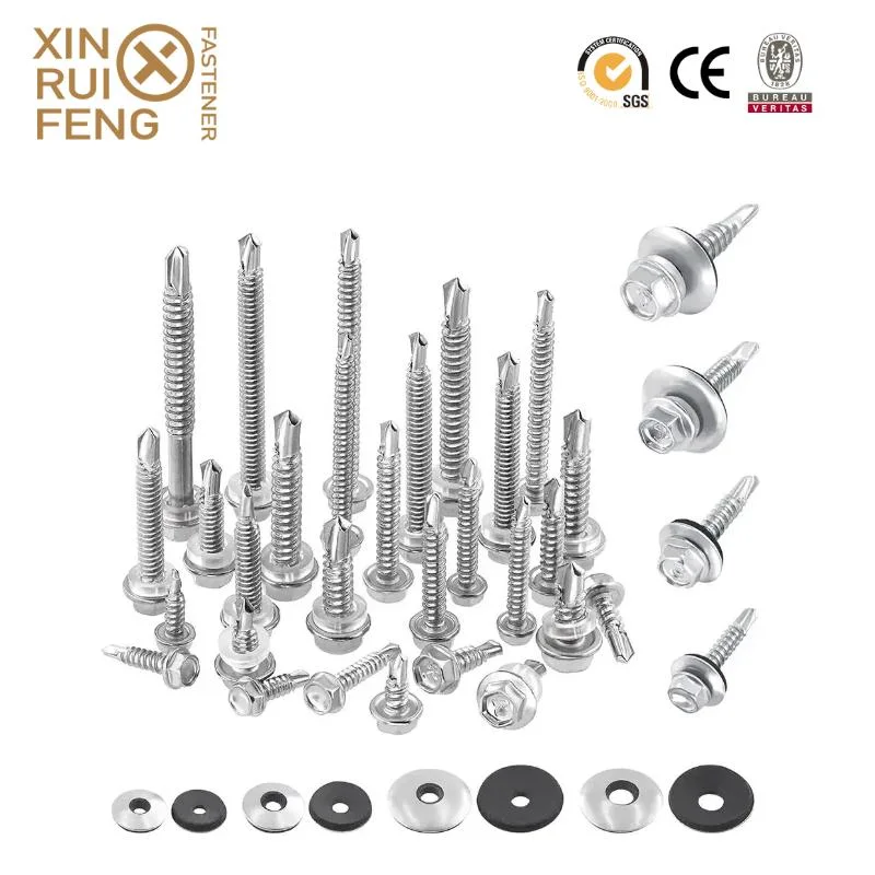 Wholesale Price Supplier Fasteners Chinese Factory Low Price Ruspert and Zinc Plated Hex Head Drilling Screws