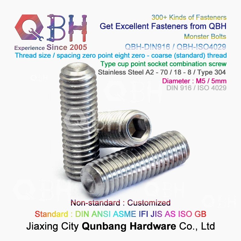 Qbh Customized Zp/Yzp/Plain/Black/HDG/Dacromet/Geomet/Nickle Plated/Mechanical Zinc Plated Exterior/Internal Thread Wood Furniture Embedded Grub Screw